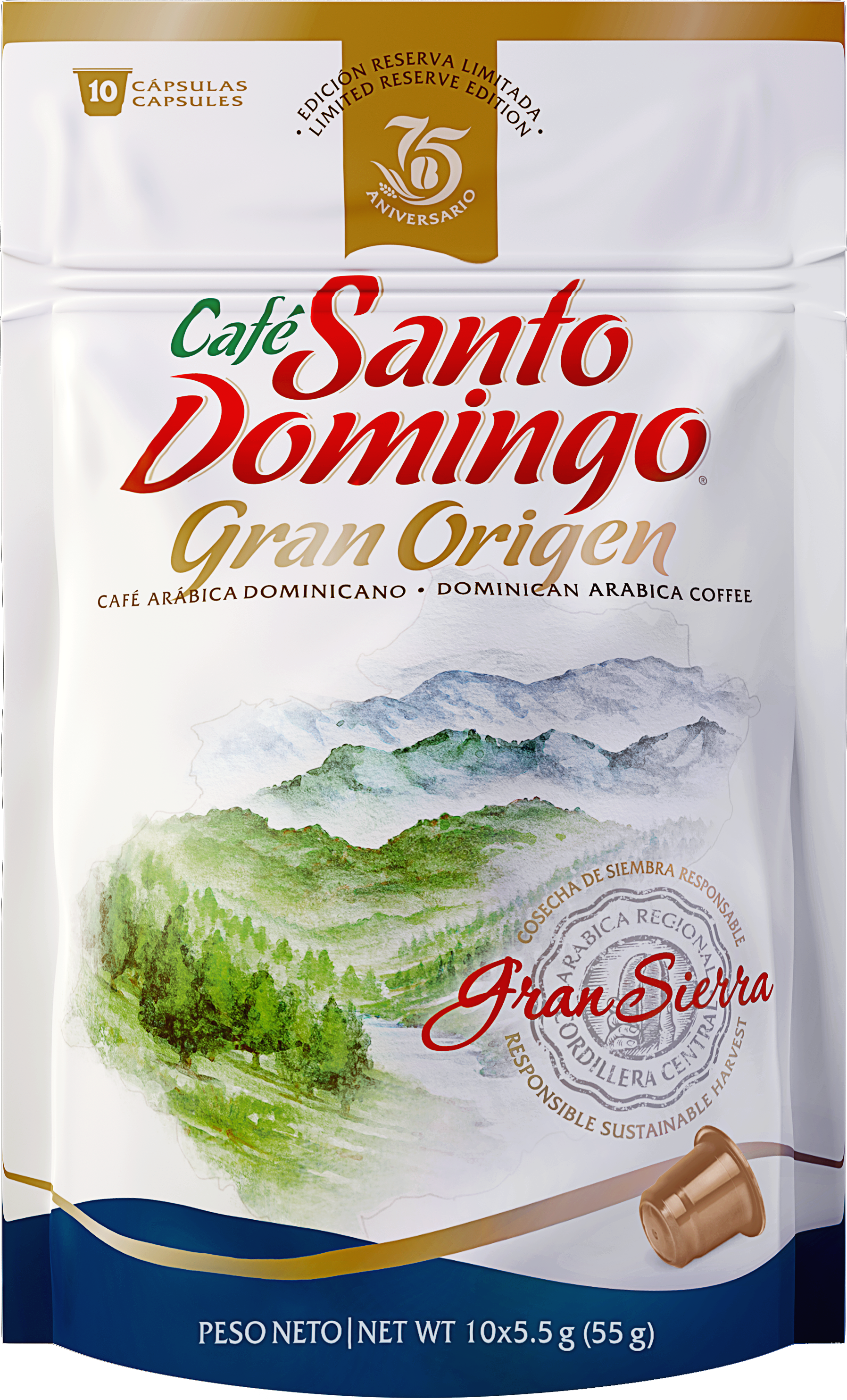 Cápsula de Espresso Café Santo Domingo Gran Origen Gran Sierra