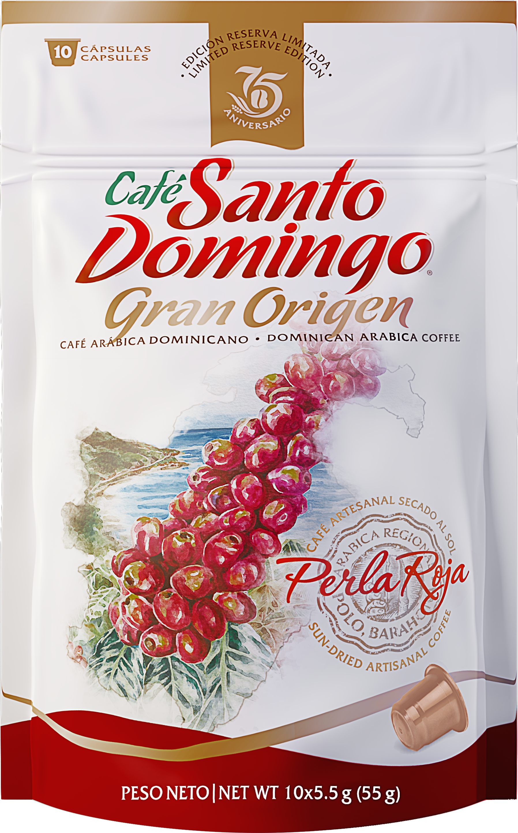C&aacute;psula de Espresso Caf&eacute; Santo Domingo Gran Origen Perla Roja
