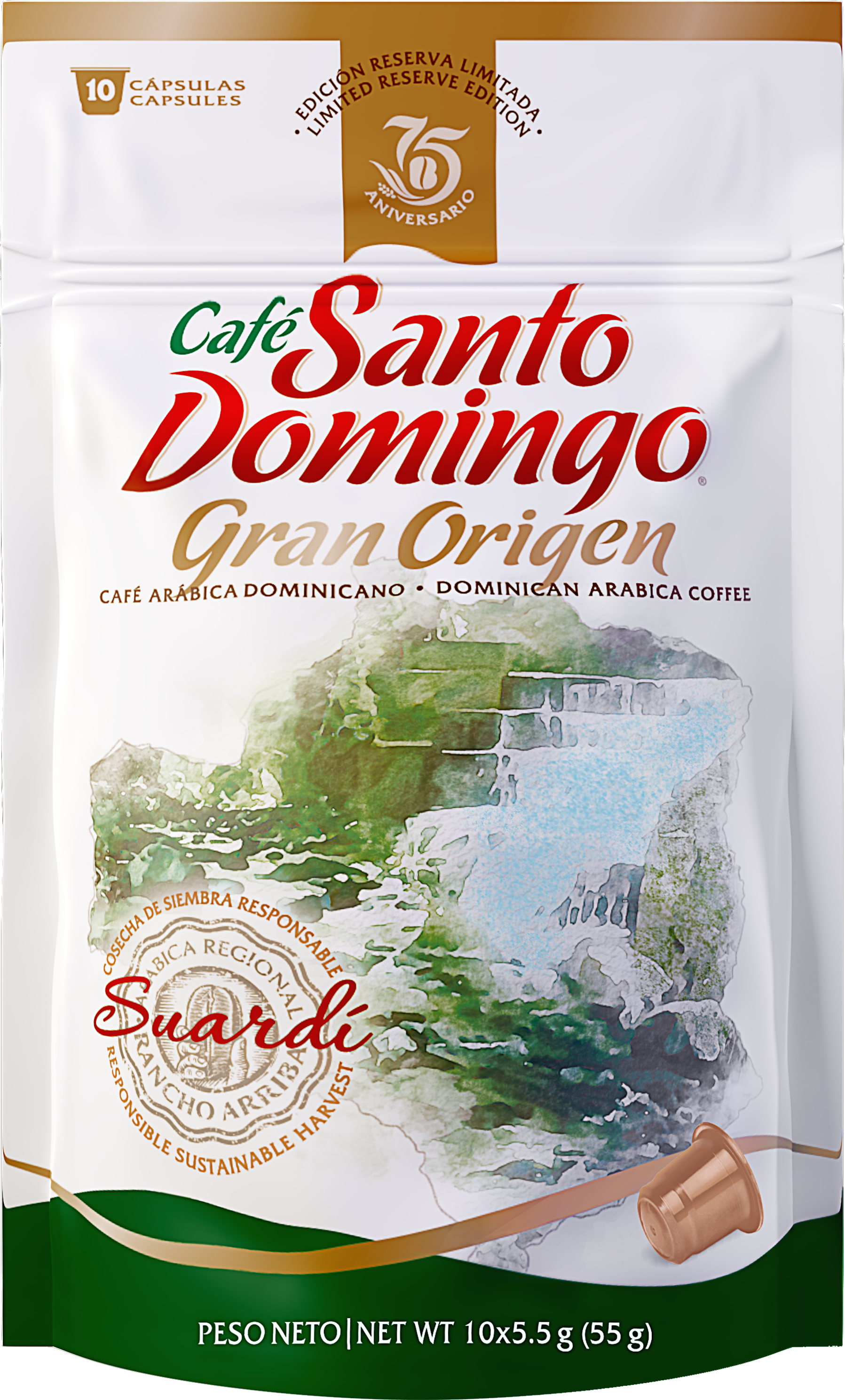 Cápsula de Espresso Café Santo Domingo Gran Origen Suardí